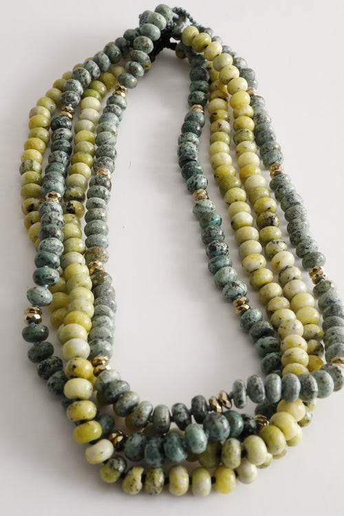 Yellow Turquoise Necklace - Single Strand