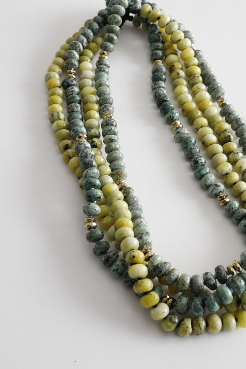Yellow Turquoise Necklace - Single Strand
