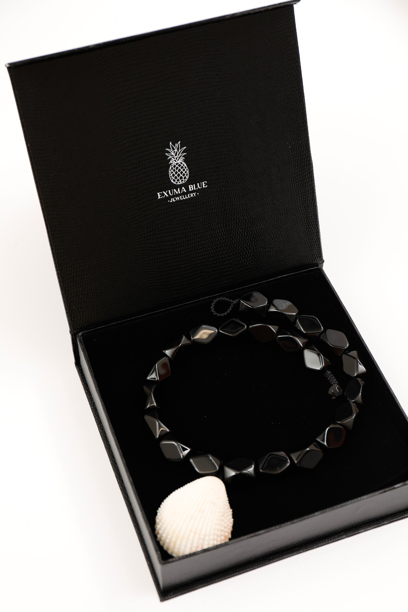 Black Onyx Cube & Shell Necklace