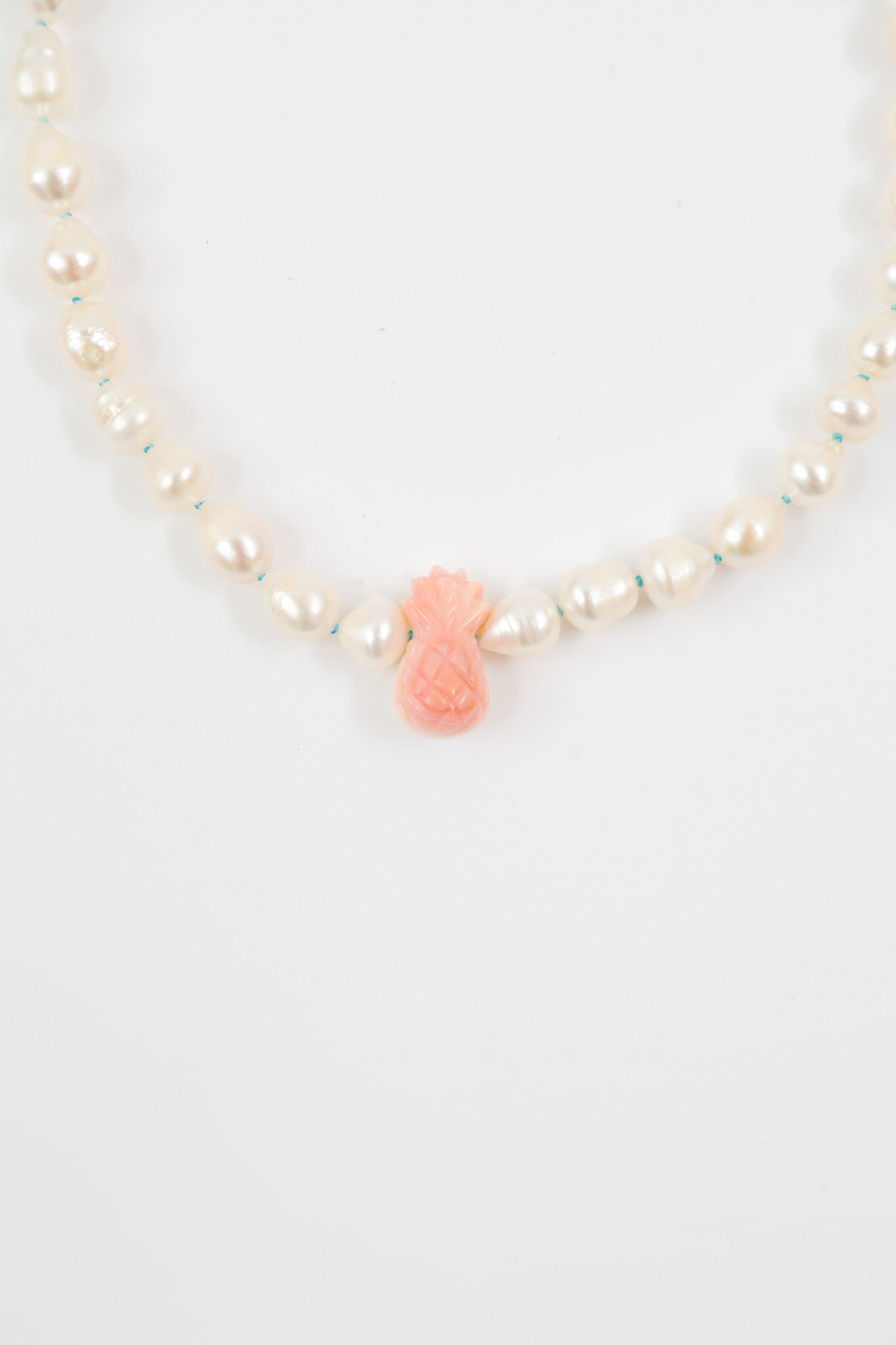 Fresh Water Pearl and Hand Carved Queen Conch Shell Pineapple Choker
