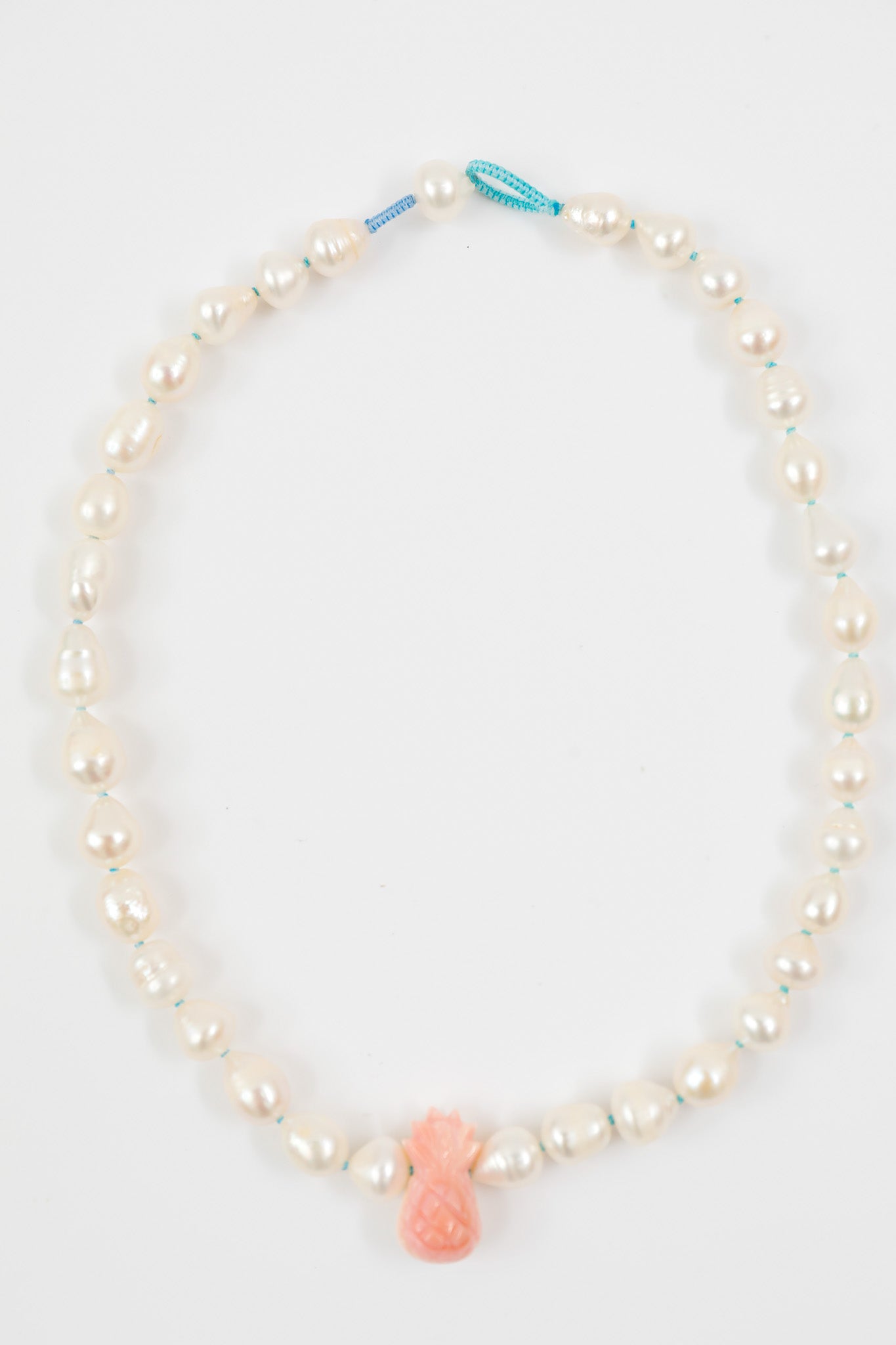 Fresh Water Pearl and Hand Carved Queen Conch Shell Pineapple Choker