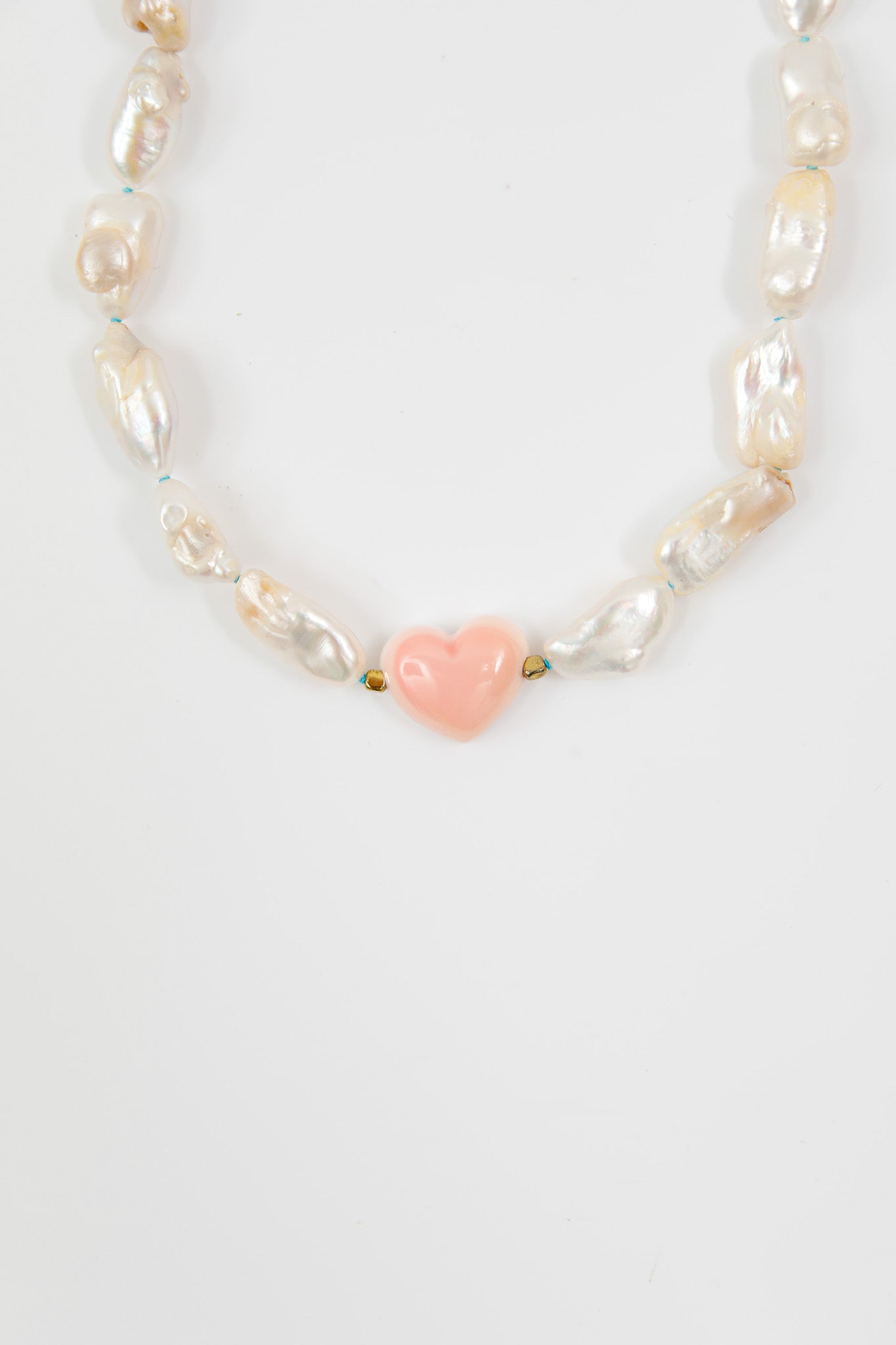 Fresh Water Pearl Nuggets and Hand Carved Queen Conch Shell Heart