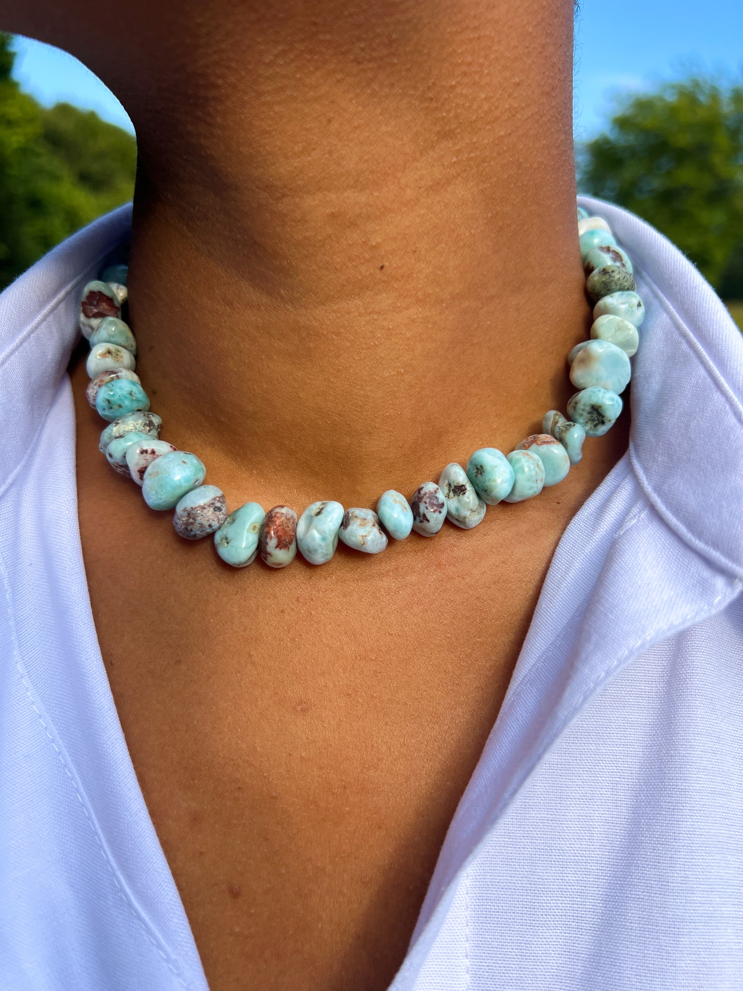 Larimar Pebble Necklace