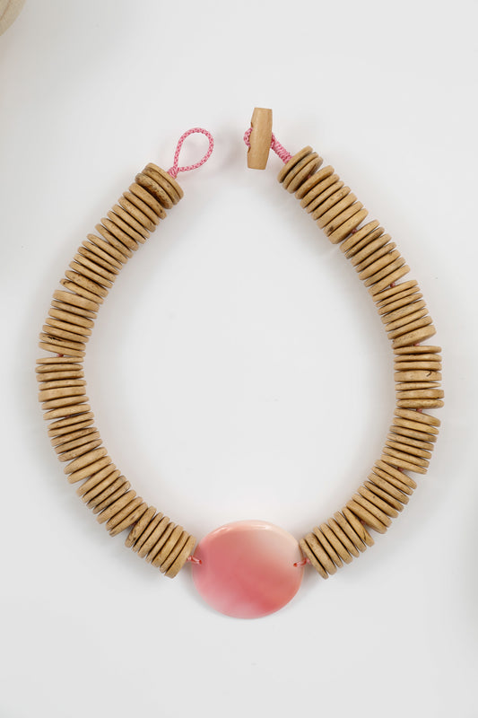 Queen Conch Shell and Coconut Necklace